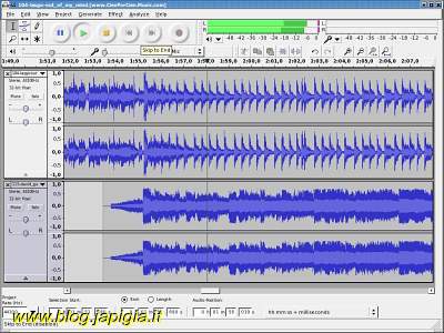 elaborazione e mix audio con audacity